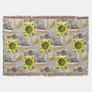 Sunflower Ancient Rome Italian Throw Blanket