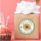 Sunflower and Bee Honey Label Sage Dotted Border  