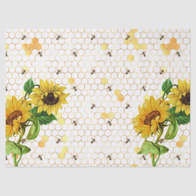 Sunflower and Bee Series Design Eight Tissue Paper (Front)