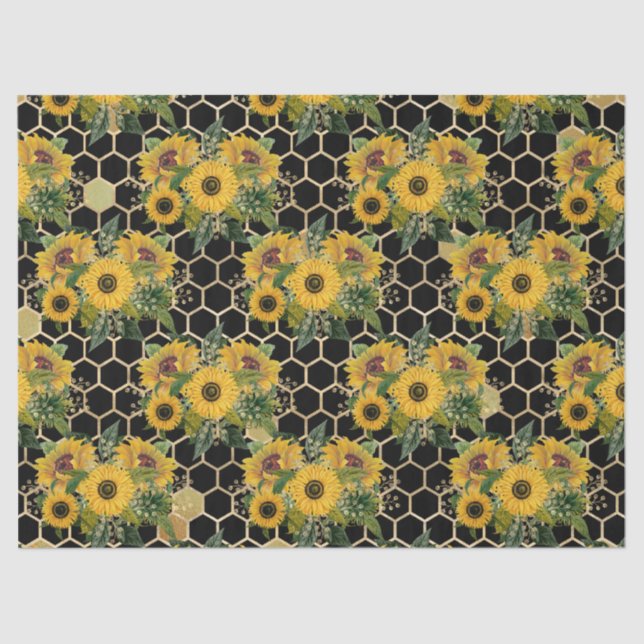 Sunflower and Bee Series Design Eleven Tissue Paper (Front)