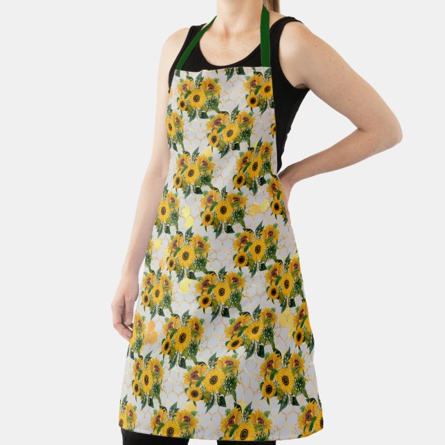 Sunflower and Bee Series Design Four Apron (Insitu)