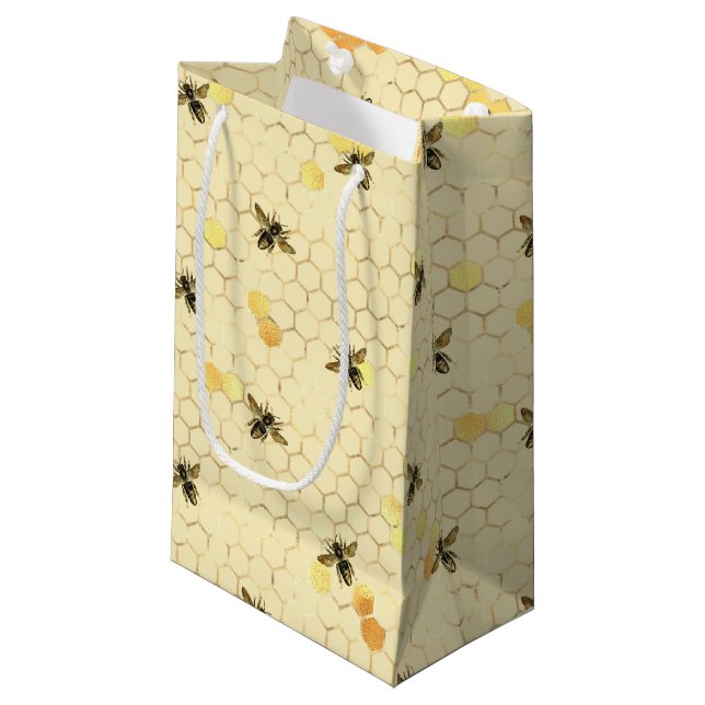 Sunflower and Bee Series Design Four Small Gift Ba Small Gift Bag (Front Angled)