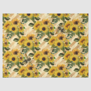 Sunflower and Bee Series Design Nine Tissue Paper