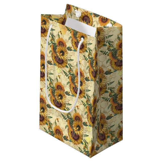 Sunflower and Bee Series Design Two Small Gift Bag (Front Angled)