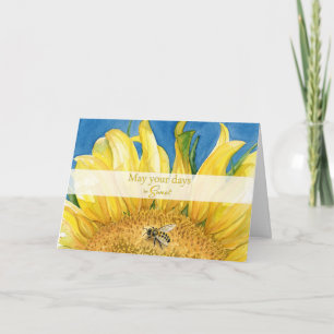Sunflower and Bee Sweet Days Rosh Hashanah Card
