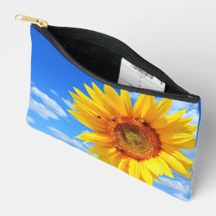 Sunflower and Bees Accessory Pouch
