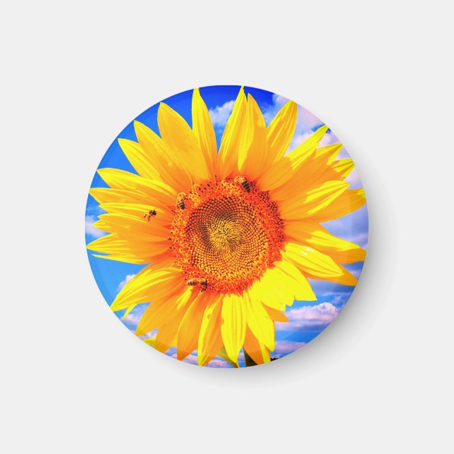 Sunflower and Bees Magnet (Front)