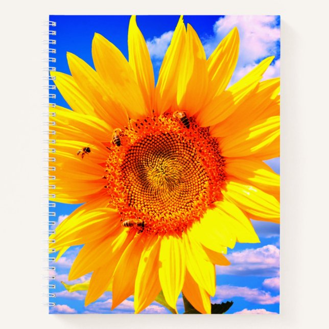 Sunflower and Bees Notebook (Front)