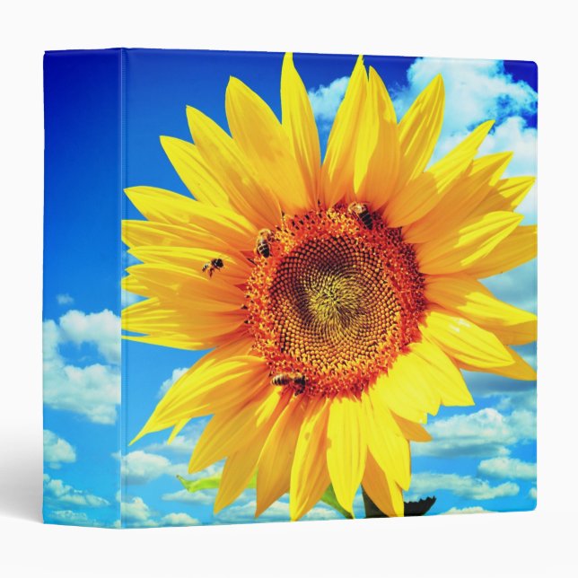 Sunflower and Bees on Blue Sky Binder (Front/Spine)