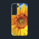 Sunflower and Bees on Blue Sky Samsung Galaxy Case<br><div class="desc">Yellow Sunflower and Bees on Blue Sky - Summer Day - Photo Flower Nature - You can also personalize - Choose / Add Your Unique Photo - Image / Text - Name / Colour / Font / Size / more - Make Your Special Gift - Resize and move or remove...</div>