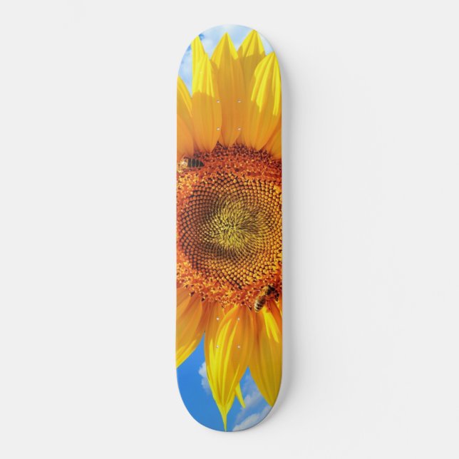 Sunflower and Bees Skateboard (Front)