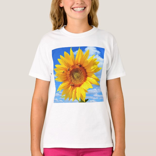 Sunflower and Bees T-Shirt (Front)