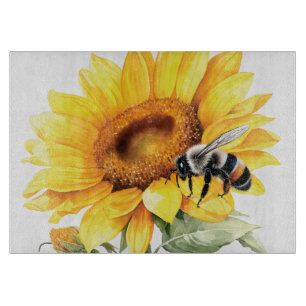 Sunflower and Bumblebee Cutting Board