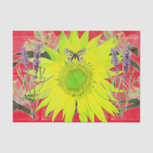 SUNFLOWER AND BUTTERFLIES Tissue Paper