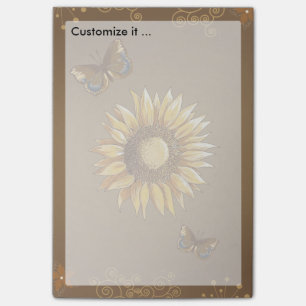 Sunflower and Butterflies Vintage Elegant Post-it Notes