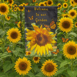 Sunflower and Butterfly Welcome Garden Flag