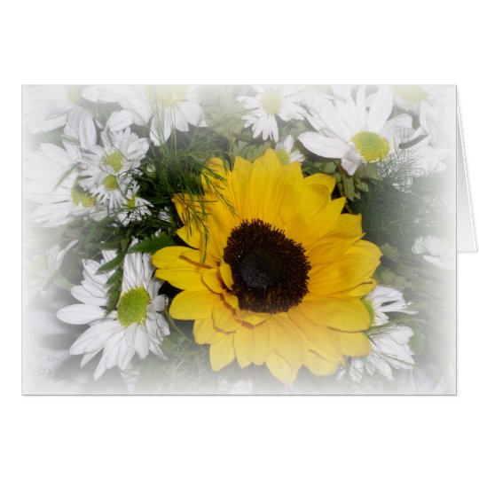 sunflower and daisies card