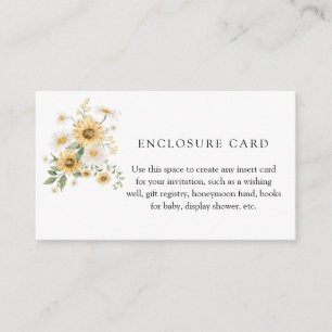 Sunflower and Daisy Custom Enclosure Card