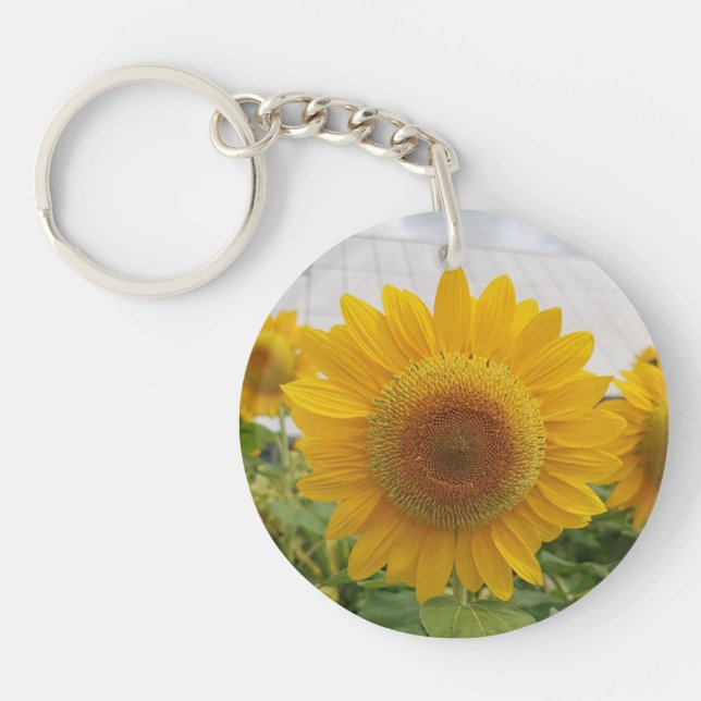 Sunflower and deer keychain (Front)