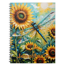 Sunflower and Dragon Fly, Sunflower, Dragonfly,
