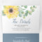 Sunflower and Eucalyptus All In One Wedding Invite