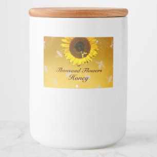 SUNFLOWER AND HONEY BEE ,BEEKEEPING, BEEKEEPER FOOD LABEL