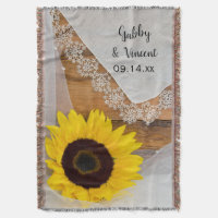 Sunflower and Lace Country Wedding Keepsake