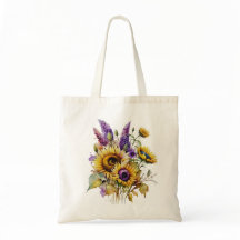 Sunflower and Lavender Tote