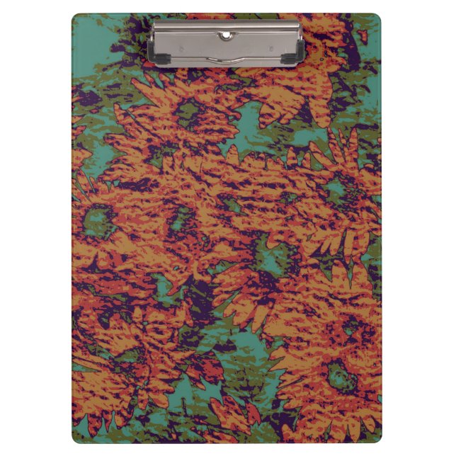 Sunflower and leaf camouflage pattern on clipboard (Front)