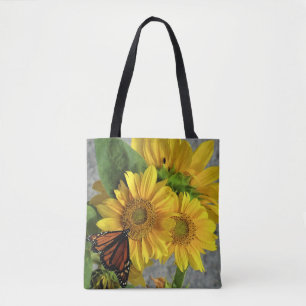 Sunflower and Monarch Butterfly Tote Bag