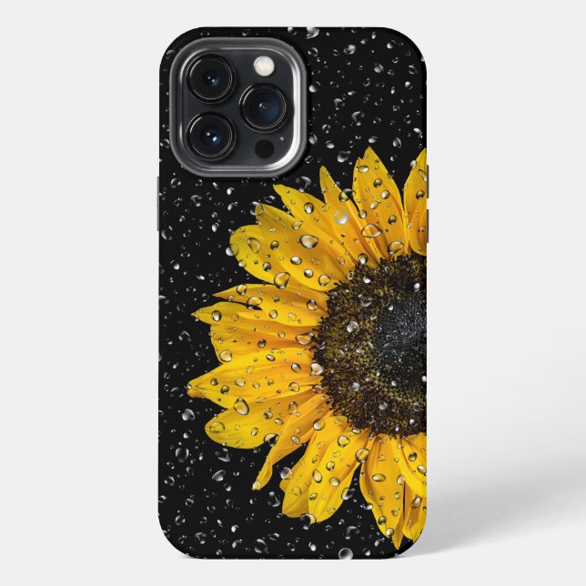 Sunflower and Raindrops iPhone Case (Back)