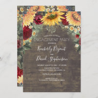 Sunflower and Red Rose Rustic Engagement Party