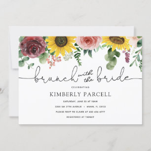 Sunflower and Roses Brunch with the Bride Shower Invitation