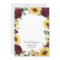 Sunflower and Roses Burgundy Red Rustic Wedding