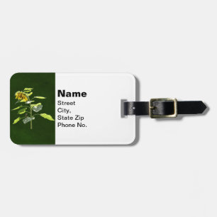 Sunflower and Sparrow Luggage Tag