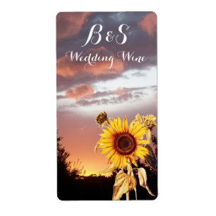 SUNFLOWER AND SUMMER SUNSET WEDDING WINE MONOGRAM