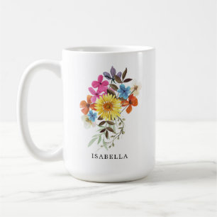 Sunflower and Wildflower Bouquet Custom Coffee Mug