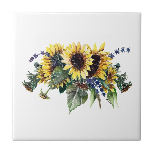 Sunflower and Wildflower Bouquet Tile (Front)