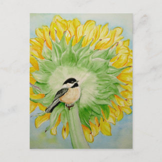Sunflower andChickadee Postcard