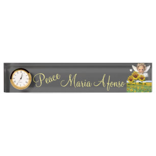 Sunflower Angel Desk Nameplate