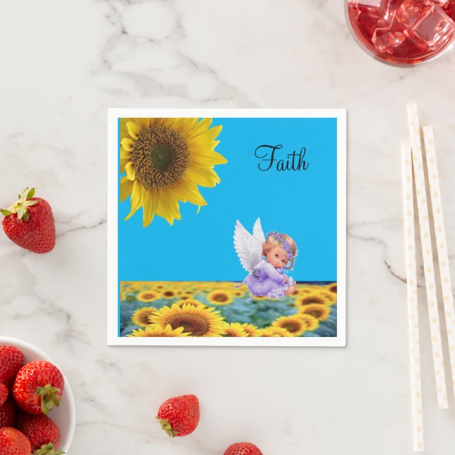 Sunflower Angel Paper Napkins (Insitu)