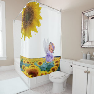 Sunflower Angel Shower Curtain