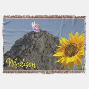 Sunflower Angel Throw Blanket