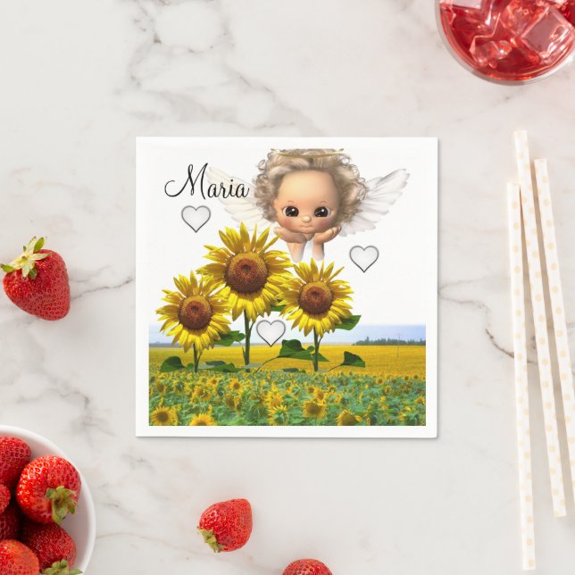 Sunflower Angels Paper Napkins (Insitu)