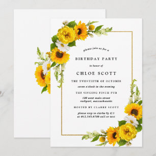 Sunflower Any Age Birthday Popular Invitation