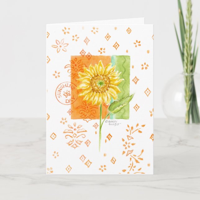 Sunflower Any Occasion Blank Greeting Card (Front)