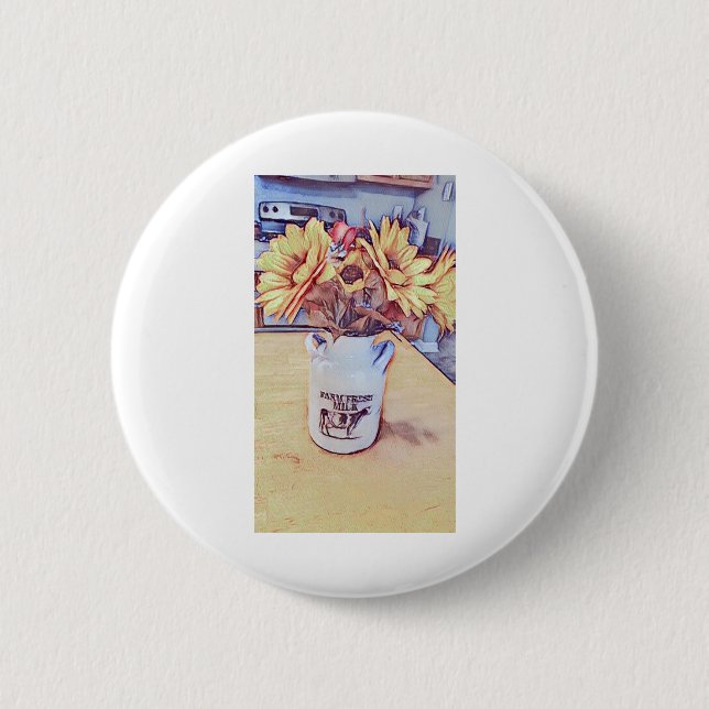 Sunflower Art 2 Inch Round Button (Front)