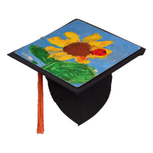 Sunflower "Art by Kids" Graduation Cap Topper
