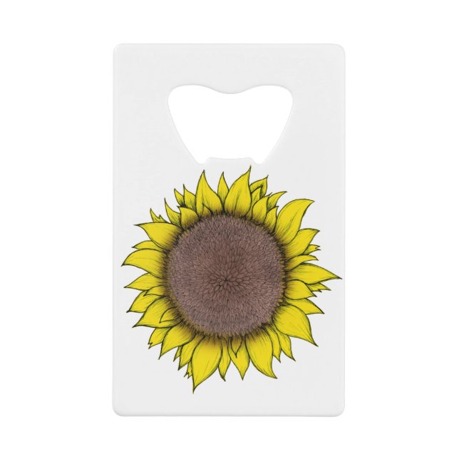 Sunflower Art Credit Card Bottle Opener (Front)