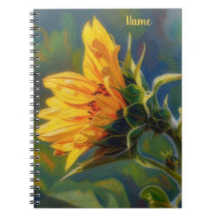 Sunflower Art Floral Notebook Journal Personalize